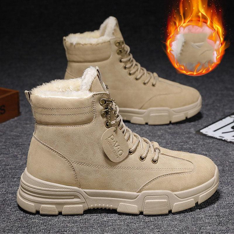 Fashion Men's Thick And Velvet Warm Cotton Shoes - Trendha