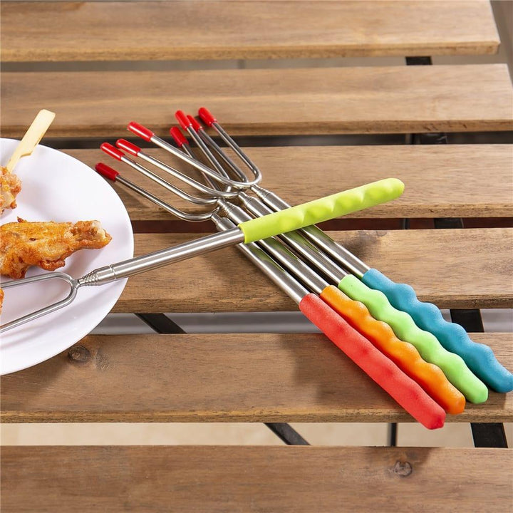 BBQ Roasting Sticks with Silicone Handle 5 pcs Set - Trendha