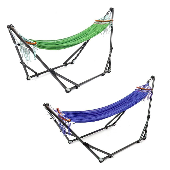 Portable Canvas Hammock Stand Portable Multifunctional Practical Outdoor Garden Swing Hammock Single Hanging Chair Bed Leisure Camping Travel - Trendha