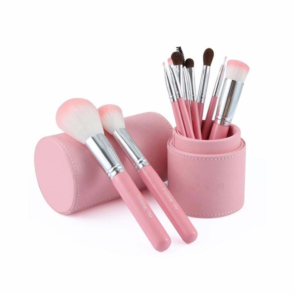 10-Piece Pink Makeup Brush Set - Trendha
