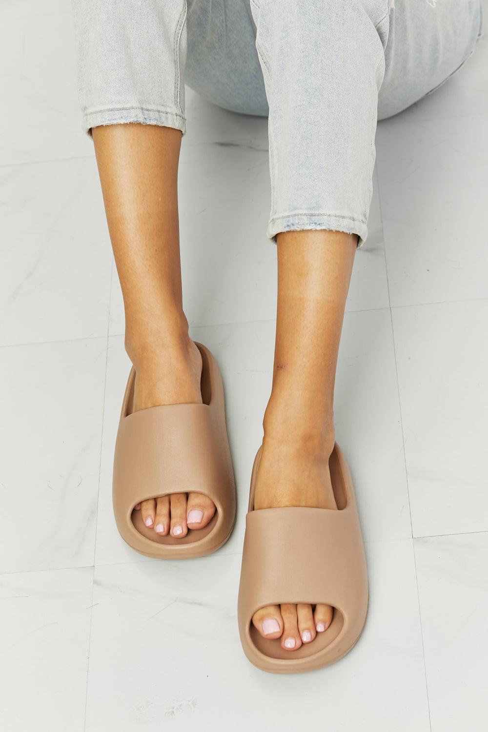 NOOK JOI In My Comfort Zone Slides in Beige - Trendha