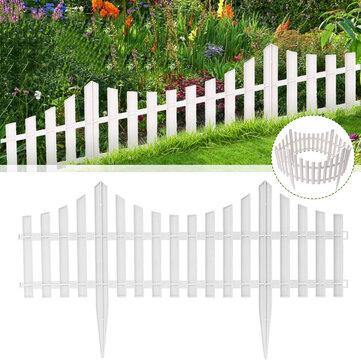 24Pcs White Flexible Plastic Garden Picket Fence Lawn Grass Edge Edging Border - Trendha