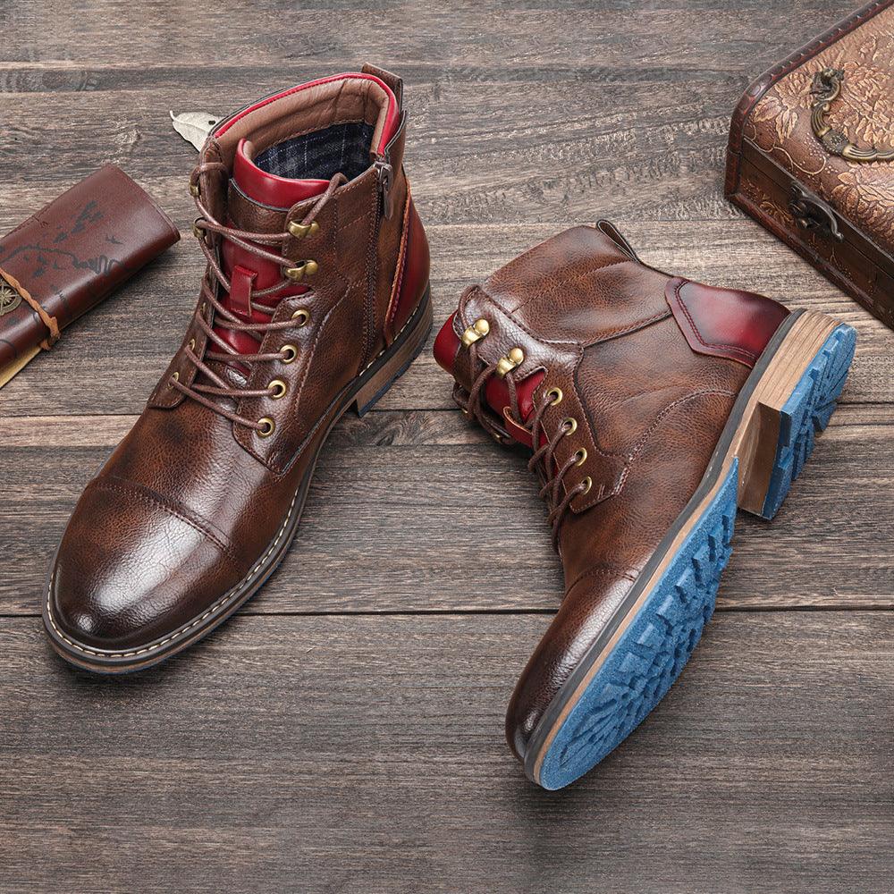 Large Size Men's Leather Boots Single Boots - Trendha