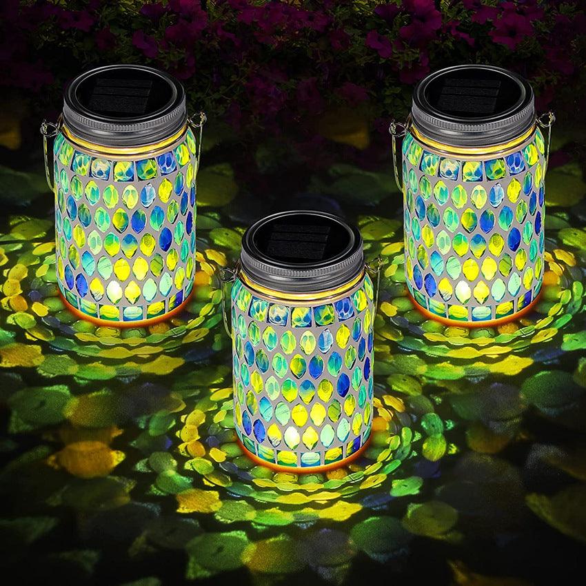 Mosaic Solar Mason Can Lamp Outdoor Waterproof - Trendha