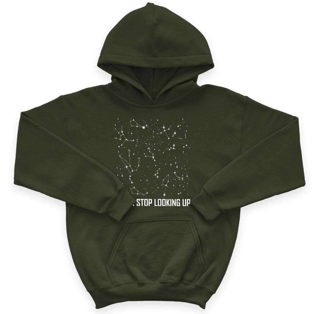 Kids' Sponge Fleece Never Stop Looking Up Hoodie - Constellation Hoodie - Stars Hoodie - Trendha