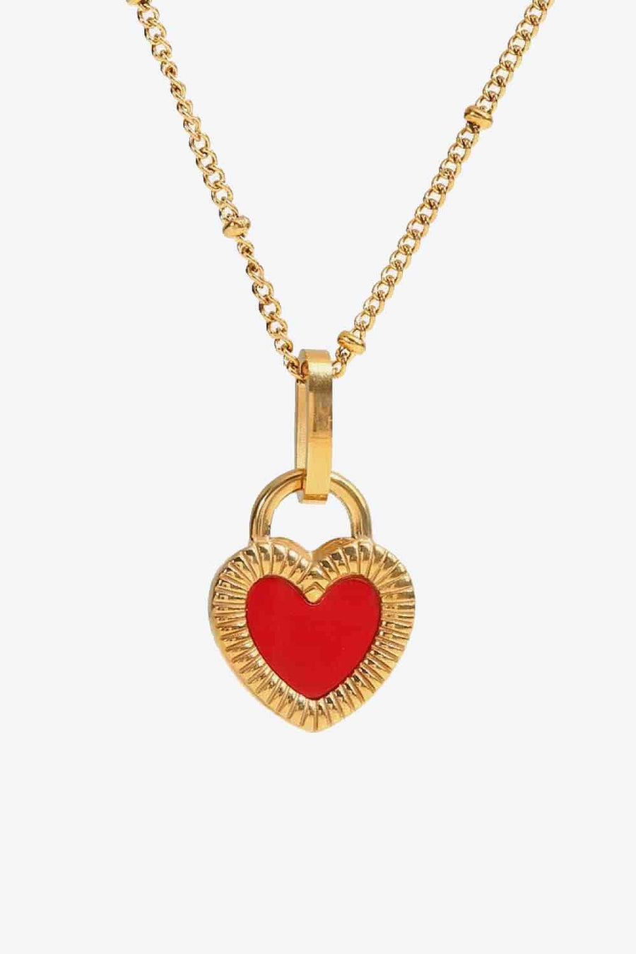 Stainless Steel Heart Pendant Necklace - Trendha