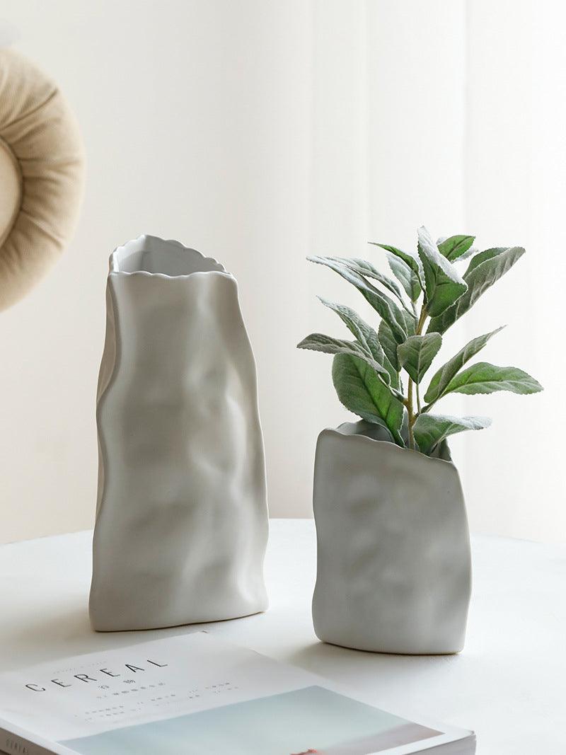 Nordic Irregular Art Ceramic Vase Decoration Living Room - Trendha