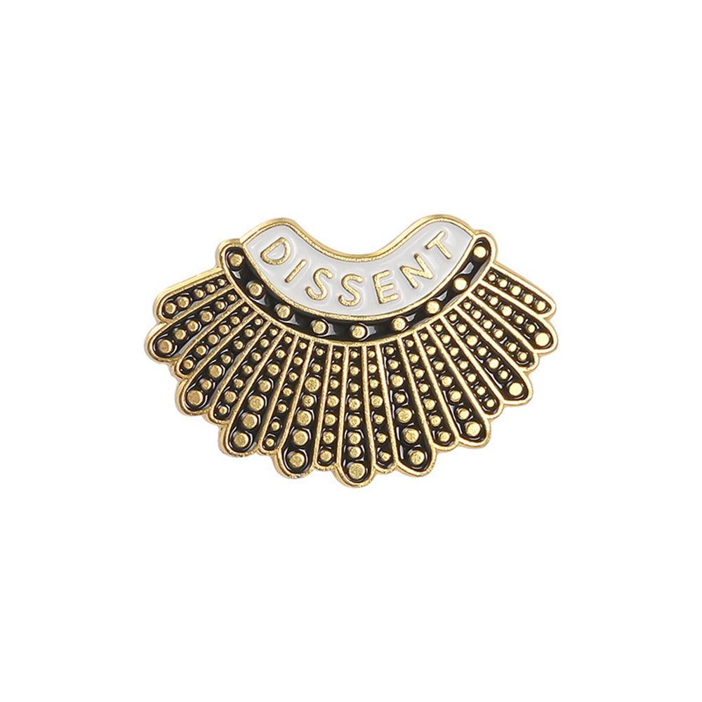 I Dissent Pins RBG Dissent Collar Brooch Pins Ruth Bader Ginsburg Justice Feminist Badge Jewelry - Trendha