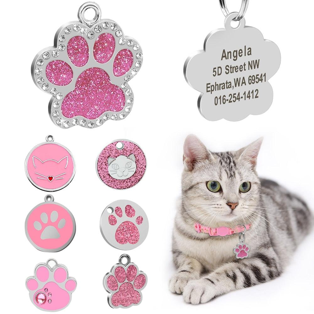 Cat's Crystal Personalized ID Tag - Trendha