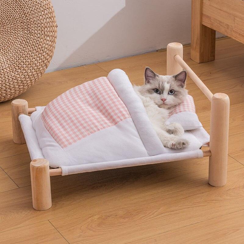 Cats Removable Wooden Sleeping Hammock Bed - Trendha