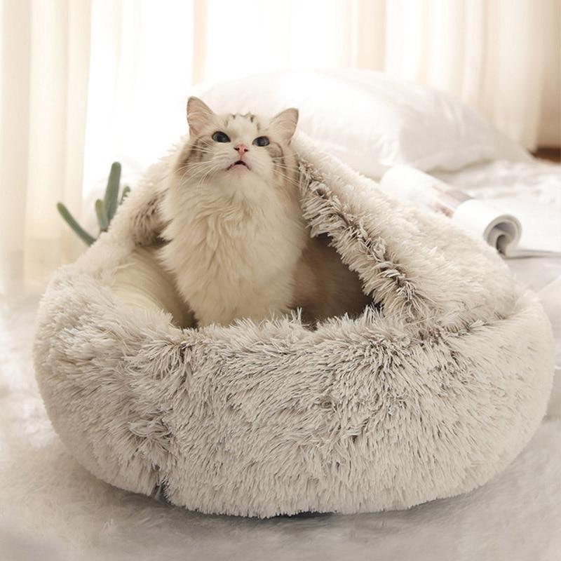 Cats Round Plush Bed - Trendha
