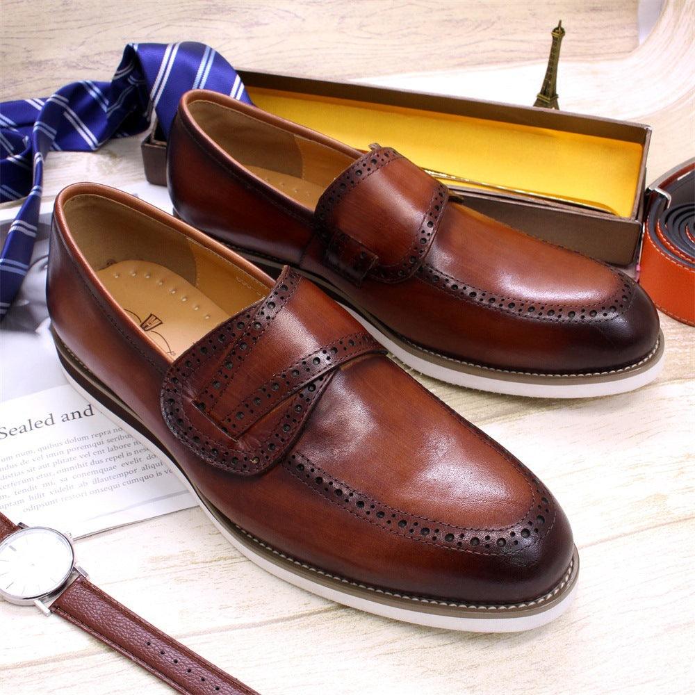 British Leather Shoes Men's Handmade Leather Casual Pedal - Trendha