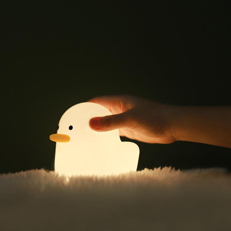 Nordic Cute Lovely Cartoon Dull Duck Led Night Light Silicone USB Charging NightLight Holiday Gifts Kids Room Bedside Bedroom - Trendha