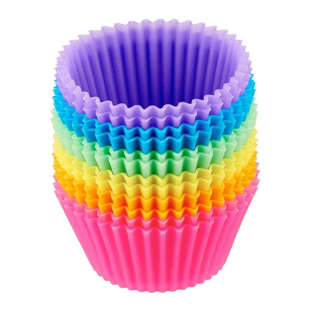 Colorful Round Shaped Silicone Cupcake Molds 12 pcs Set - Trendha