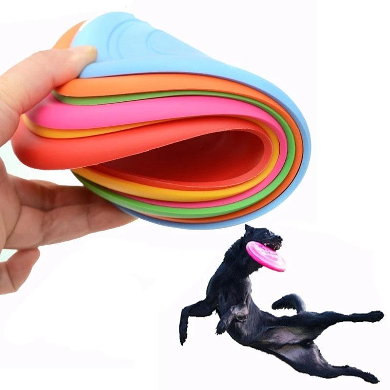 Colorful Silicone Flying Disk Dog Toy - Trendha
