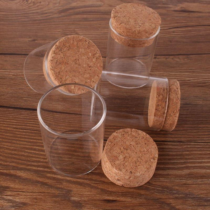 Compact Glass Bottles Set with Cork - Trendha