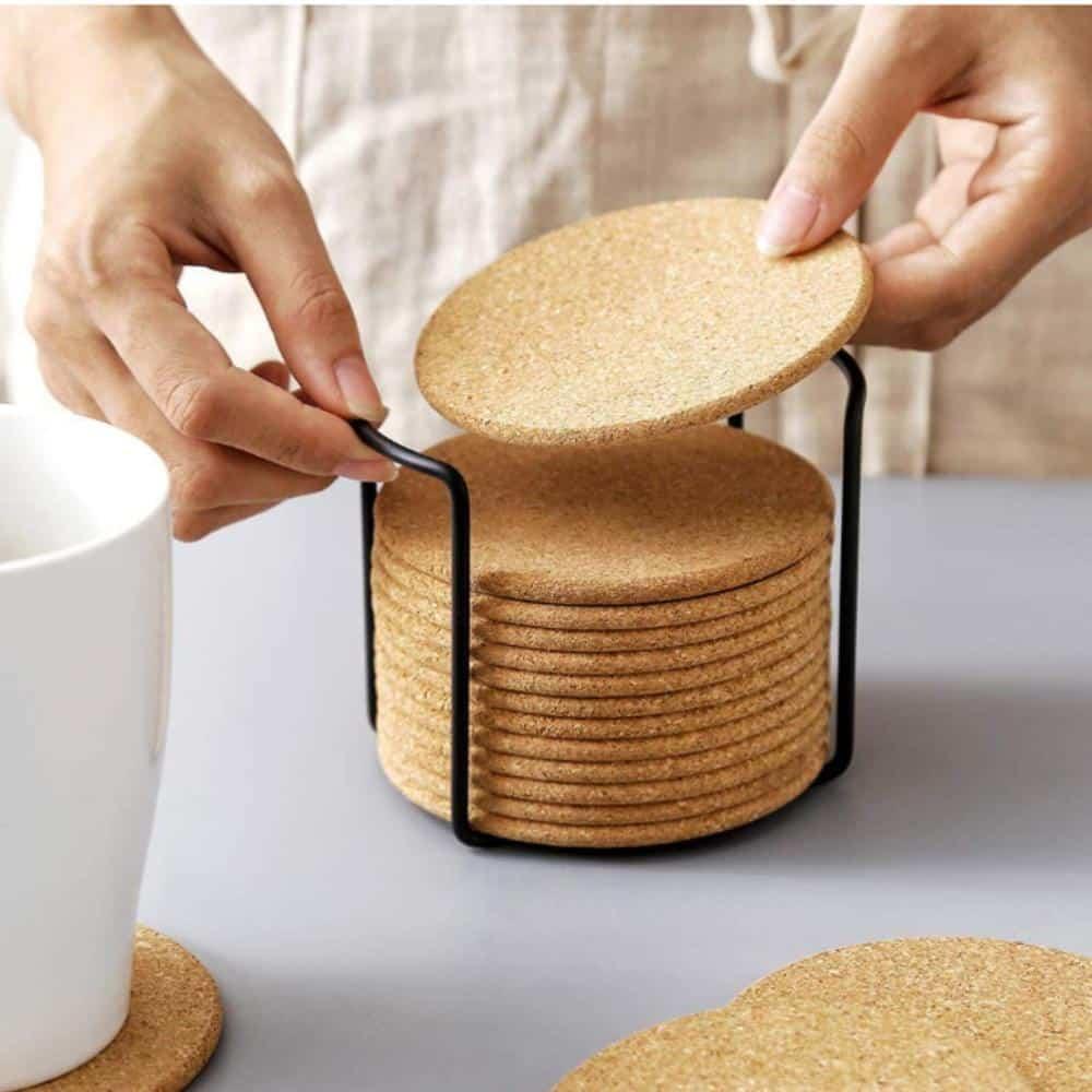 Cork Coaster with Holder - Trendha