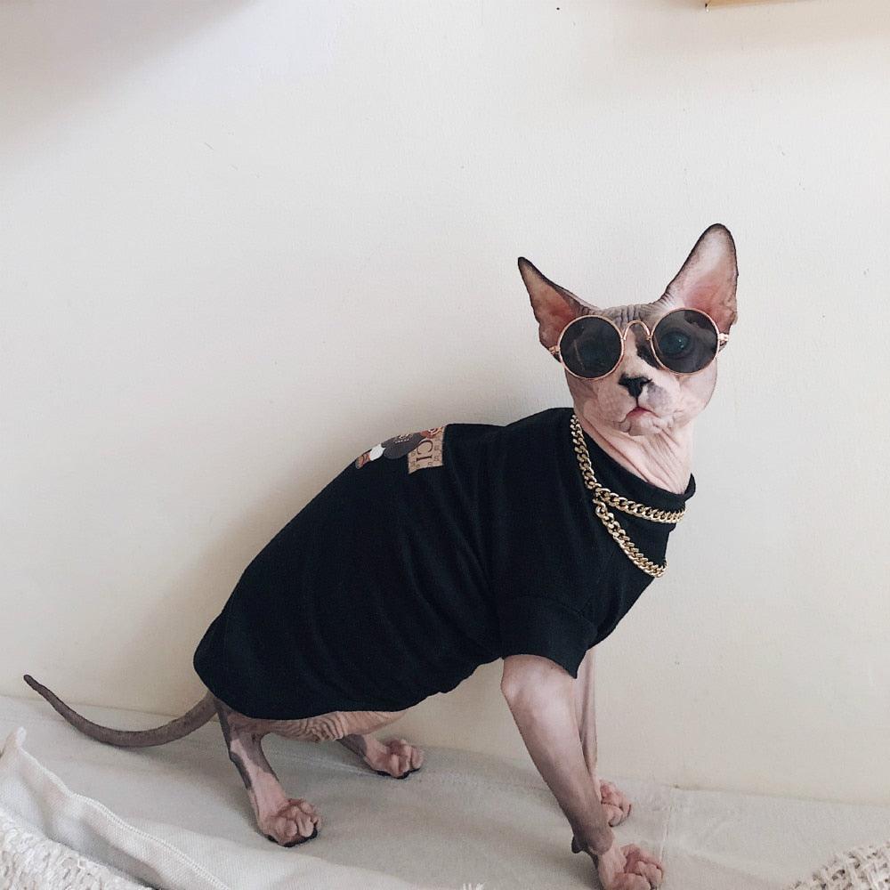 Cotton Printed Sweater with Necklace for Cats - Trendha