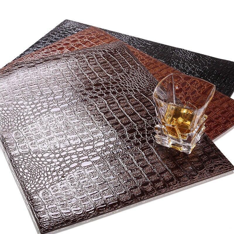 Crocodile Skin Texture Eco-Leather Coaster - Trendha