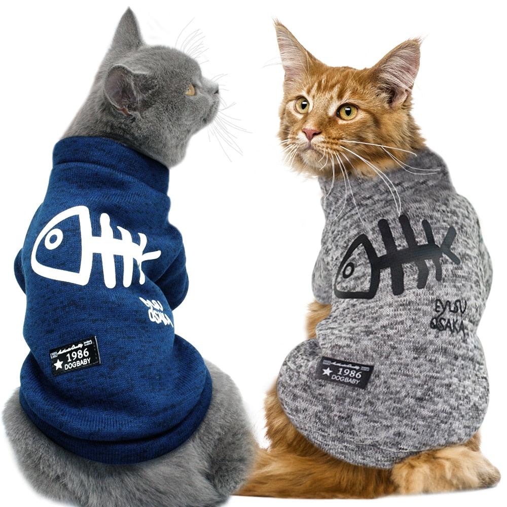 Cute Fish Bone Printed Hoodies for Small Dogs - Trendha