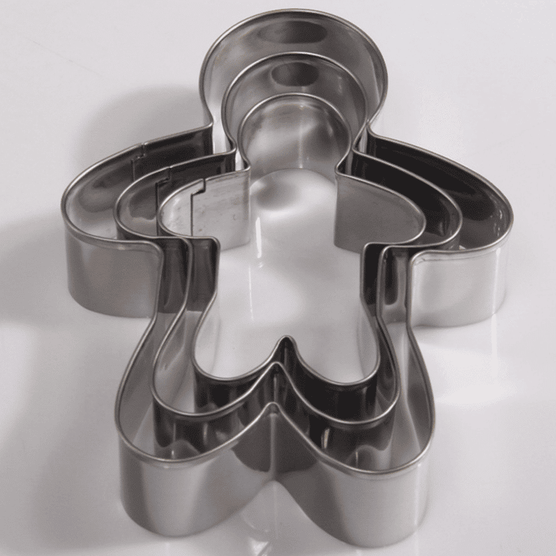 Cute Gingerbread Man Shaped Eco-Friendly Stainless Steel Cookie Cutters Set - Trendha