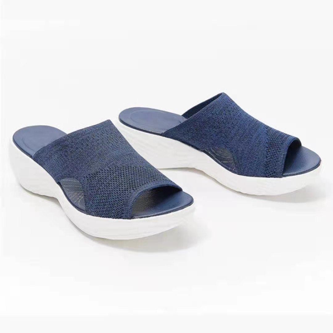 Casual Flying Woven Upper Polyurethane Platform Sandals And Slippers Women - Trendha