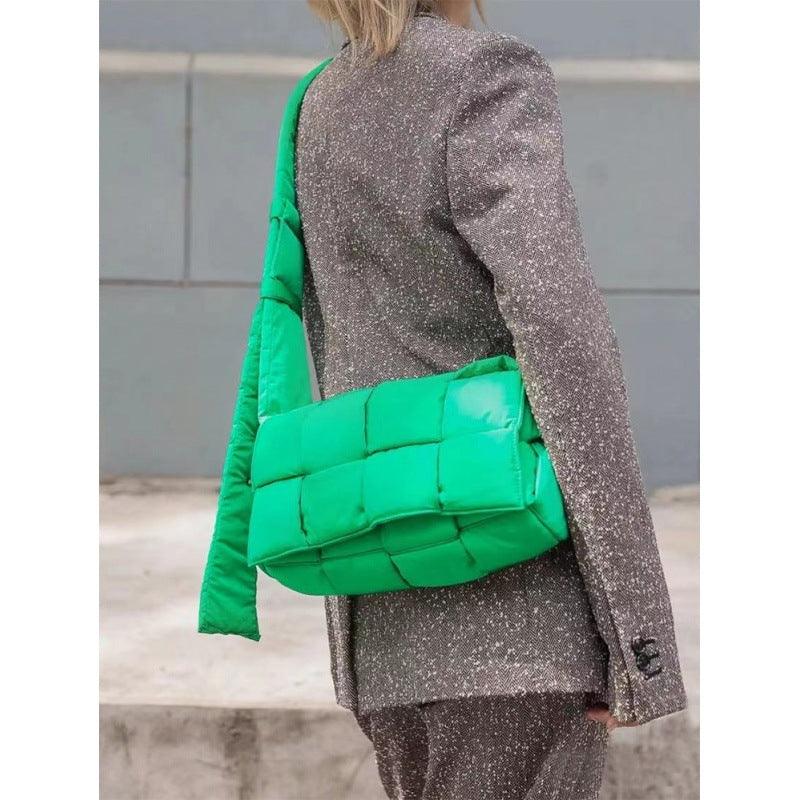 Sponge Woven Pillow Crossbody Shoulder Bag - Trendha