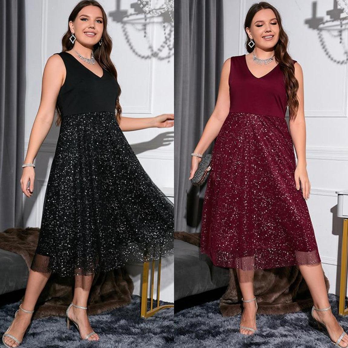 Women's V-neck Temperament Slim Polka-dot High-end Dress - Trendha