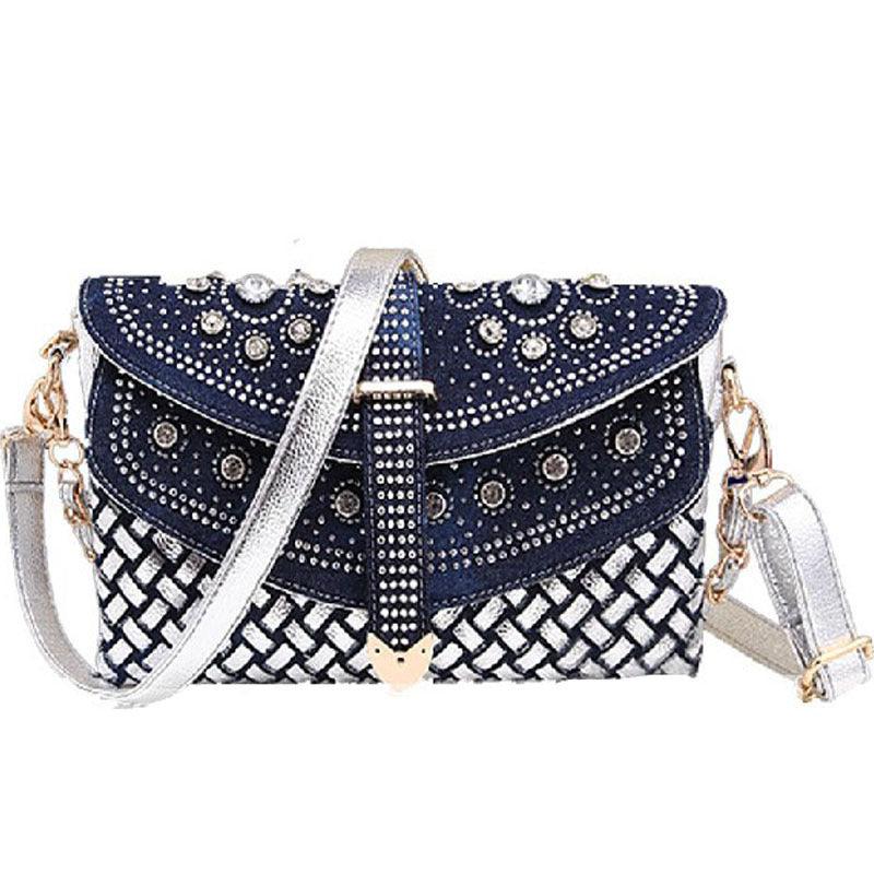 Diamond Denim One-shoulder Crossbody Bag - Trendha