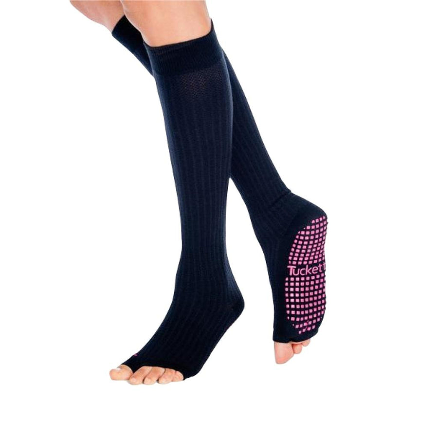 Knee High Socks In Solid Black - Trendha