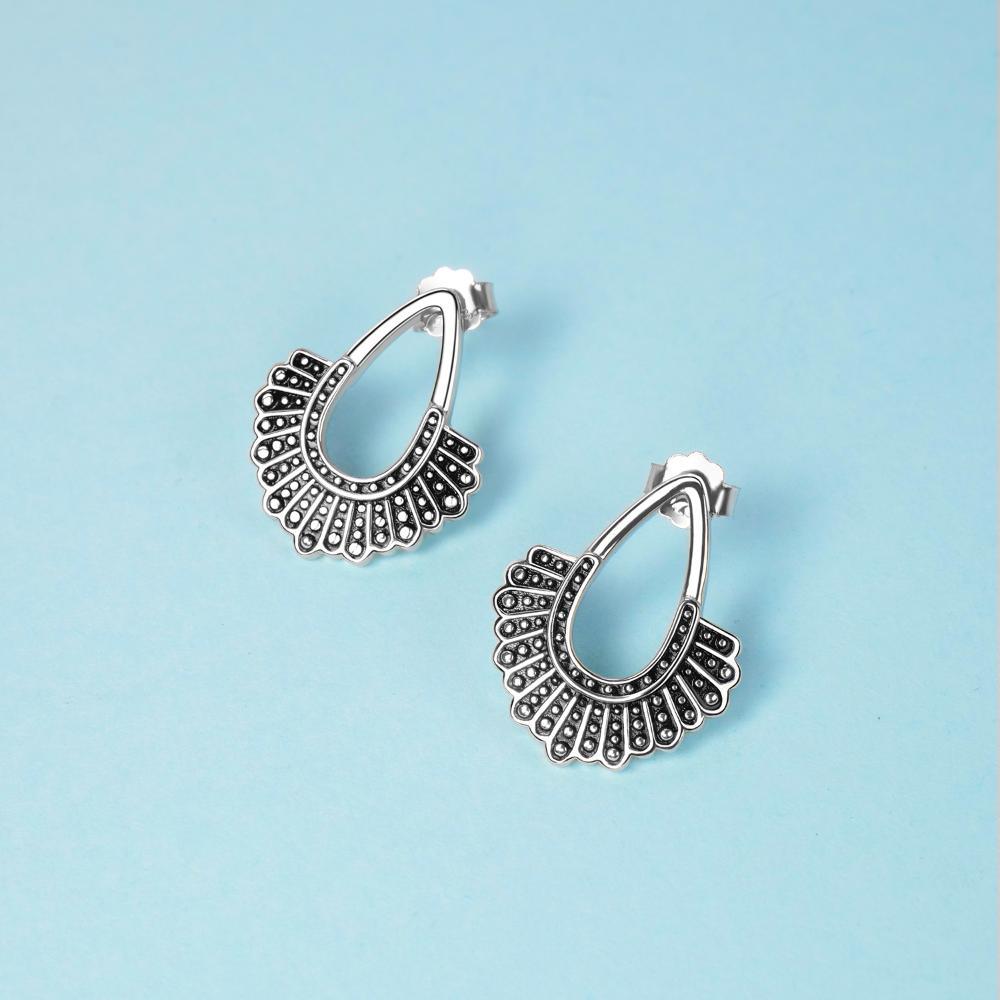 RBG Dissent Collar Earrings 925 Sterling Silver Drop/Stud Earrings RBG Earrings for Women Fan of Ruth Bader Ginsburg - Trendha