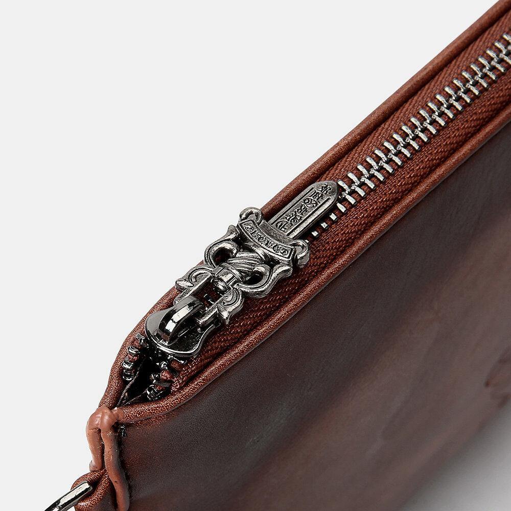 Men Faux Leather Retro Rivet Fashion Handcarry 6.3 Inch Phone Envelope Bag Clutch Bag Wrist Bag - Trendha