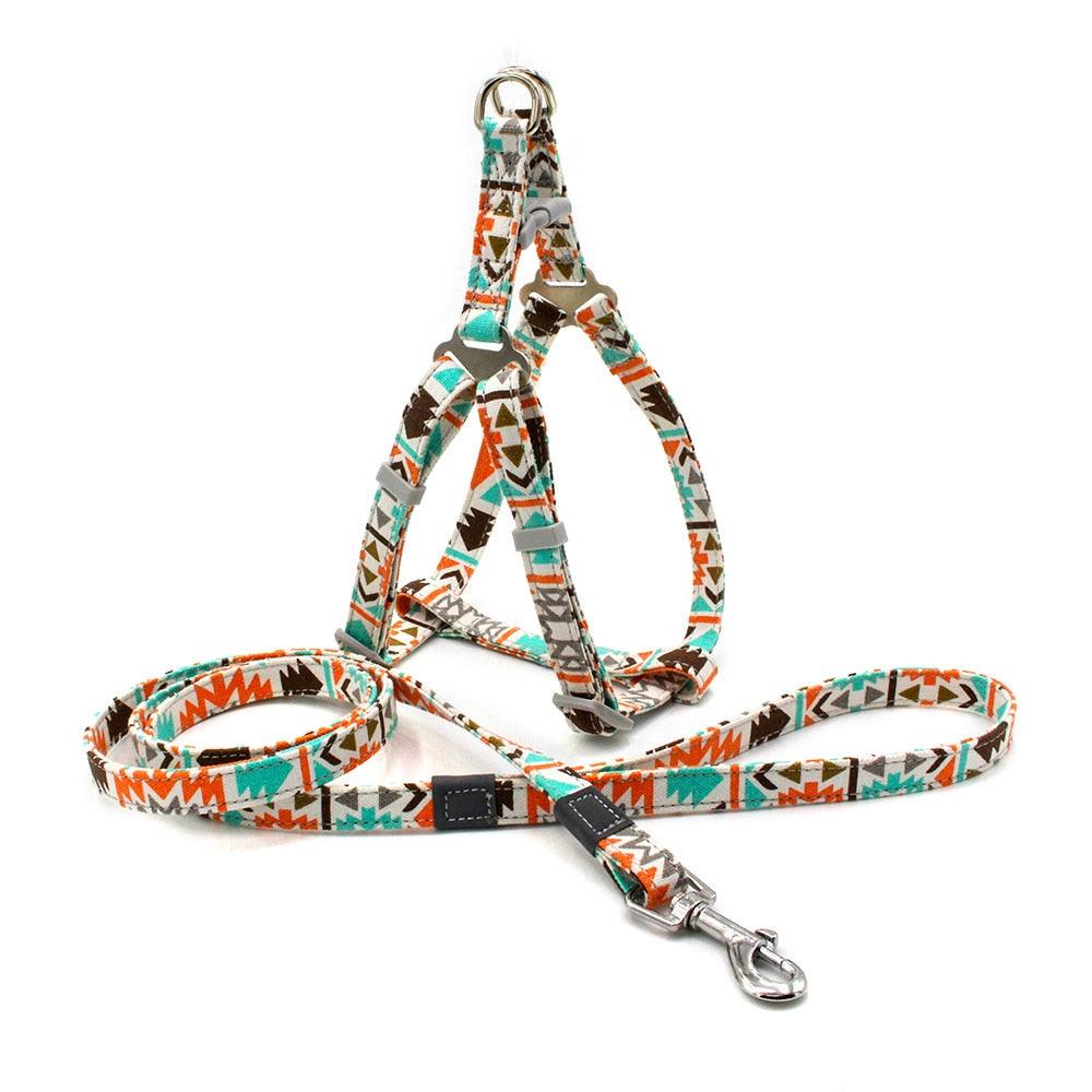 Dog's Boho Print Harness with Leash - Trendha
