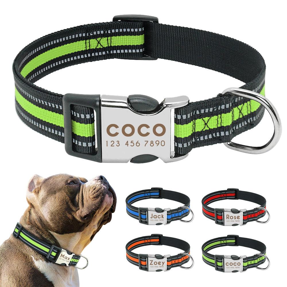 Dog's Striped Reflective Collar - Trendha
