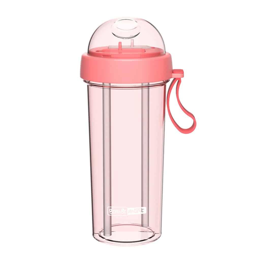 Dual-Use Water Bottle with Straws - Trendha