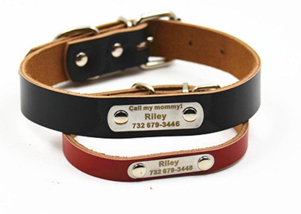 Durable Personalized Genuine Leather Dog's Collar - Trendha
