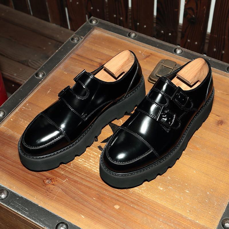 Thick-soled Increased Patent Leather Men's Shoes - Trendha
