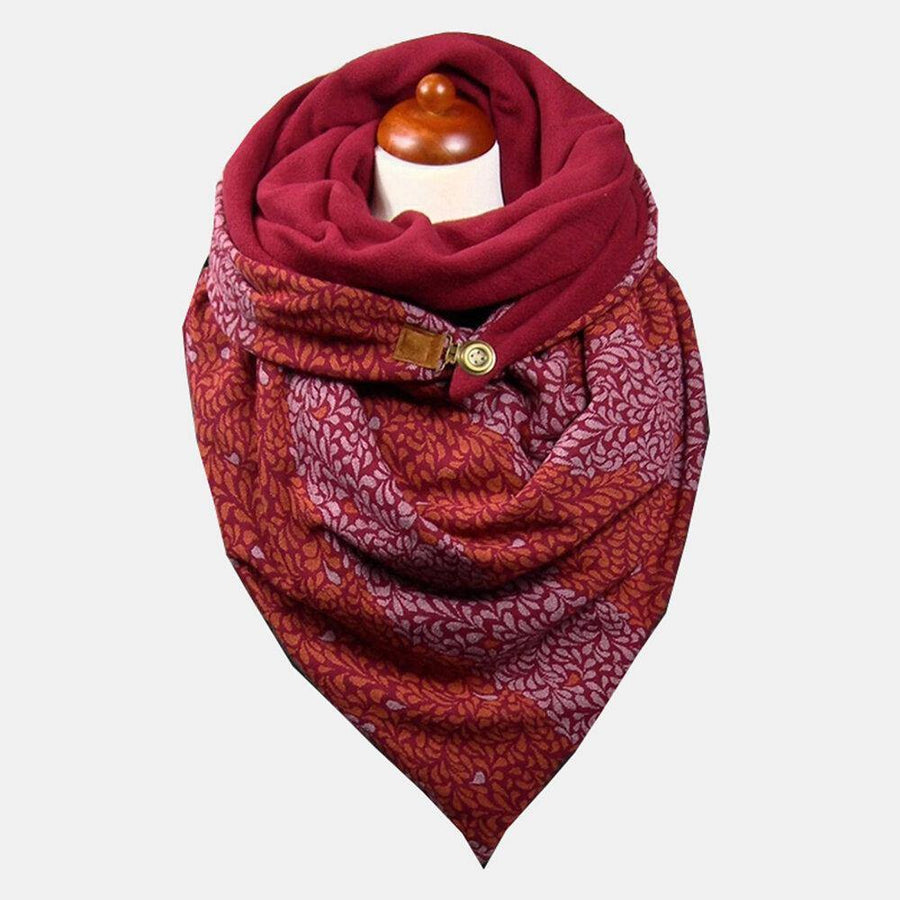 Women Cotton Plus Thick Keep Warm Winter Outdoor Casual Floral Pattern Multi-purpose Scarf Shawl - Trendha