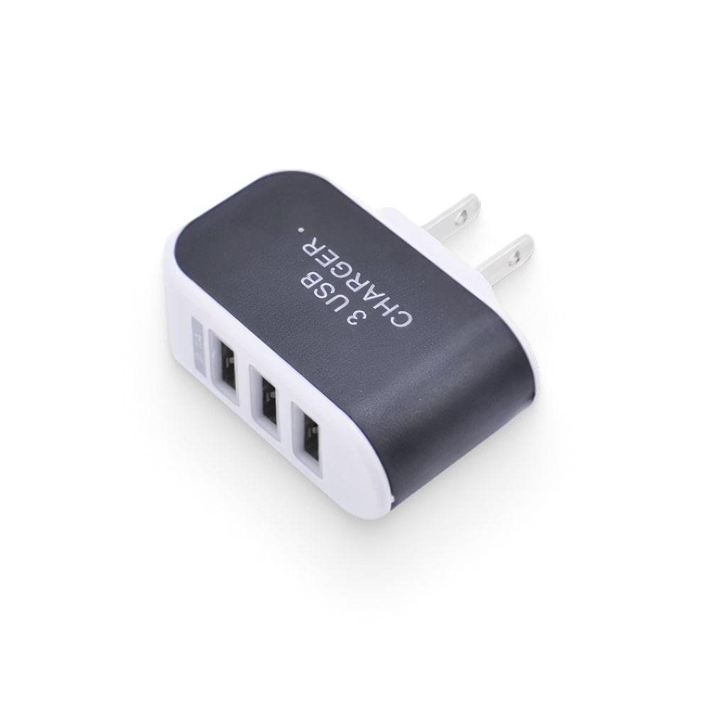 Black 3 Ports USB Charger - Trendha