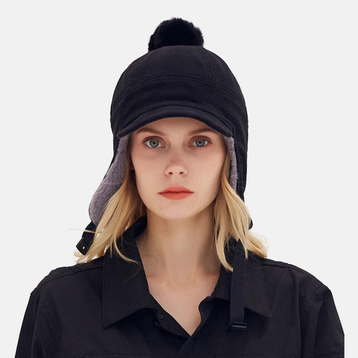 Women Plus Thicken Ear Protection Sunvisor Skiing Riding Sport Winter Outdoor Pilot Hat Baseball Hat Trapper Hat - Trendha