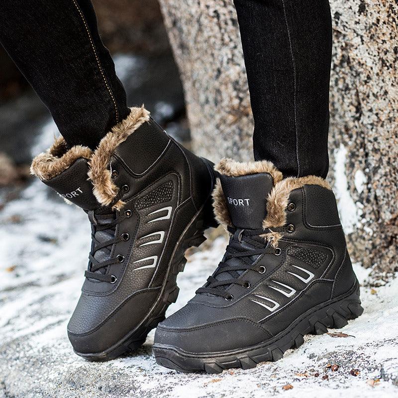 Outdoor Men's Warm Thick High-top Cotton Shoes - Trendha