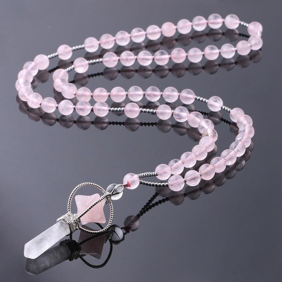 Natural White Crystal Column Natural Stone Necklace - Trendha