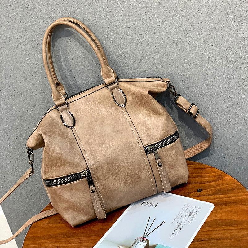 Large-capacity Soft Leather Shoulder Messenger Bag - Trendha