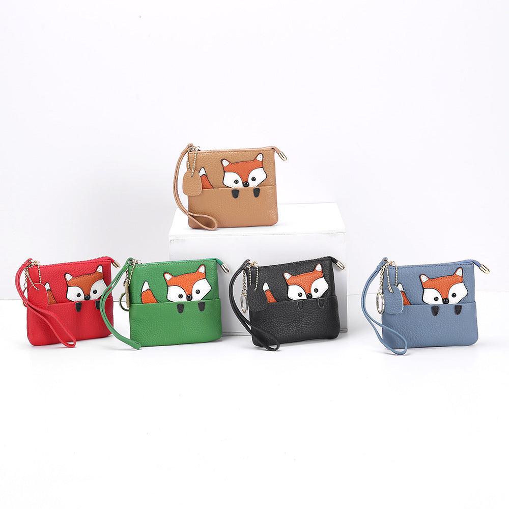 Women's Cute Mini Leather Zipper Small Wallet - Trendha