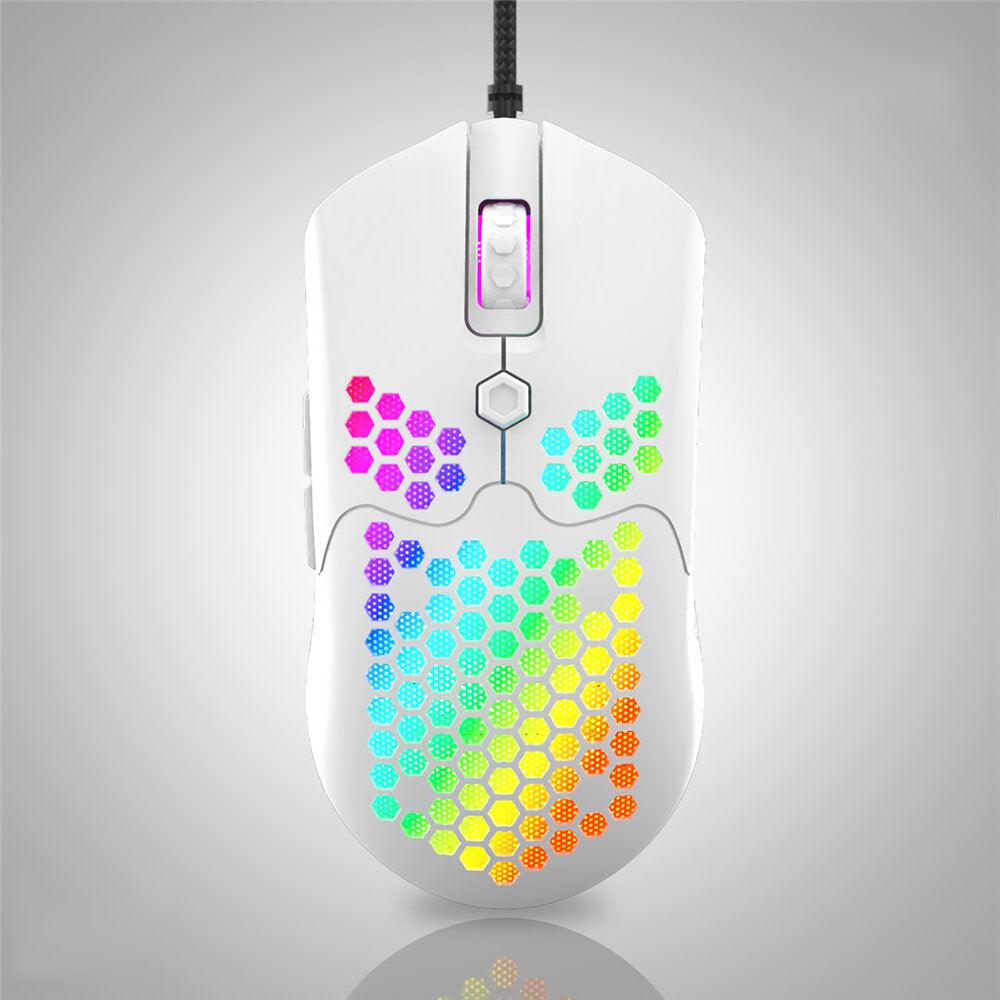 ZIYOULANG M5 Wired Game Mouse Breathing RGB Colorful Hollow Honeycomb Shape 12000DPI Gaming Mouse USB Wired Gamer Mice for Desktop Computer Laptop PC - Trendha