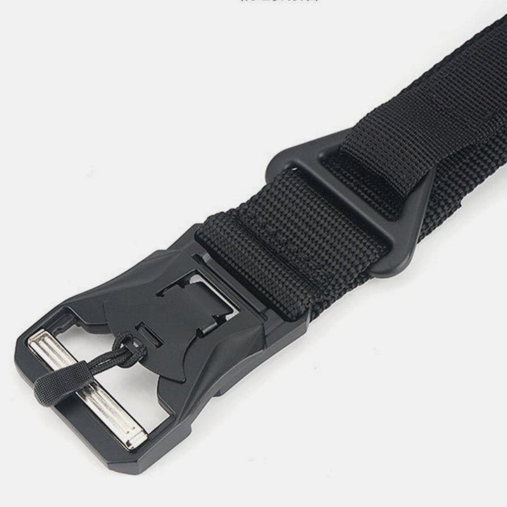 Men Nylon Braided 125cm Magnet Quick Release Buckle Multifunctional Outdoor Military Training Tactical Belts - Trendha