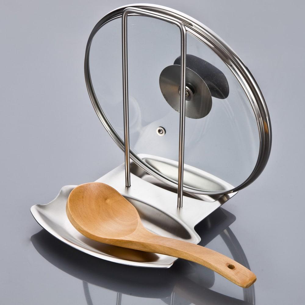Eco-Friendly Stainless Steel Cooking Spoon and Pan Lid Rack - Trendha