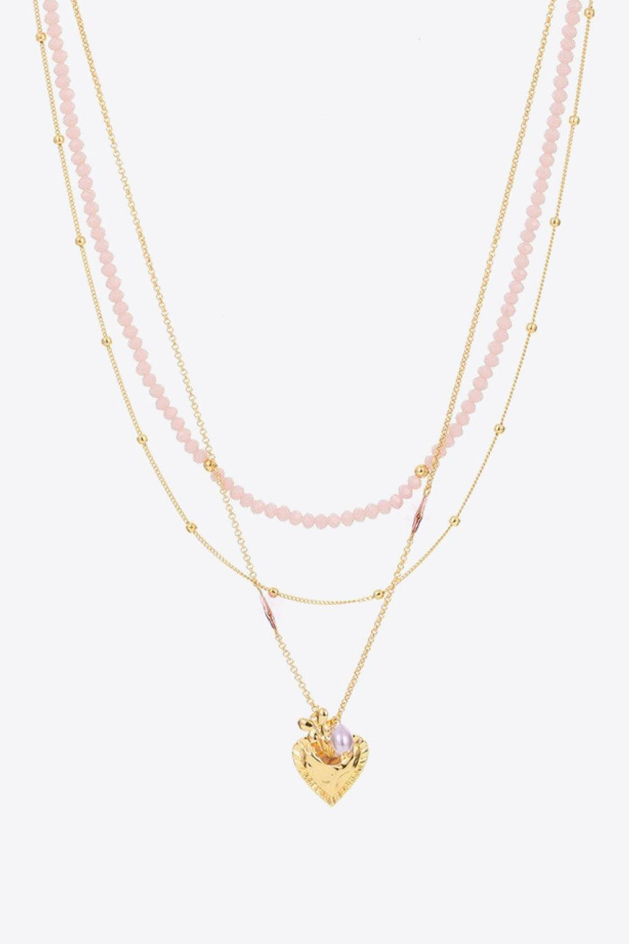 Heart Pendant Layered Necklace - Trendha
