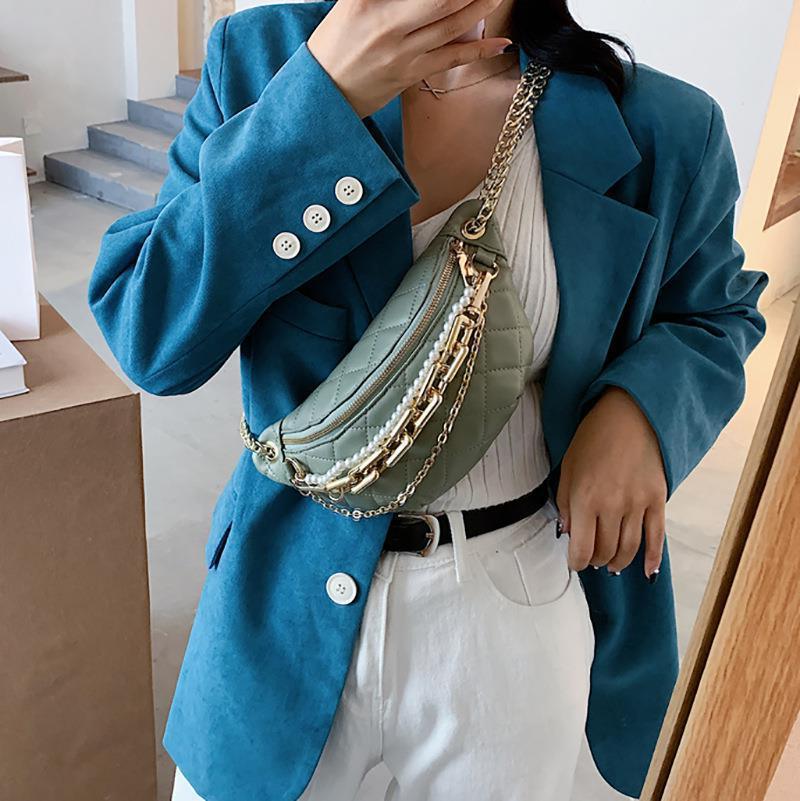 Fashion Chain One Shoulder Messenger Chest Bag - Trendha