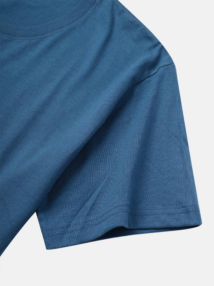 Mens Poker Chest Print 100% Cotton Casual Short Sleeve T-Shirt - Trendha